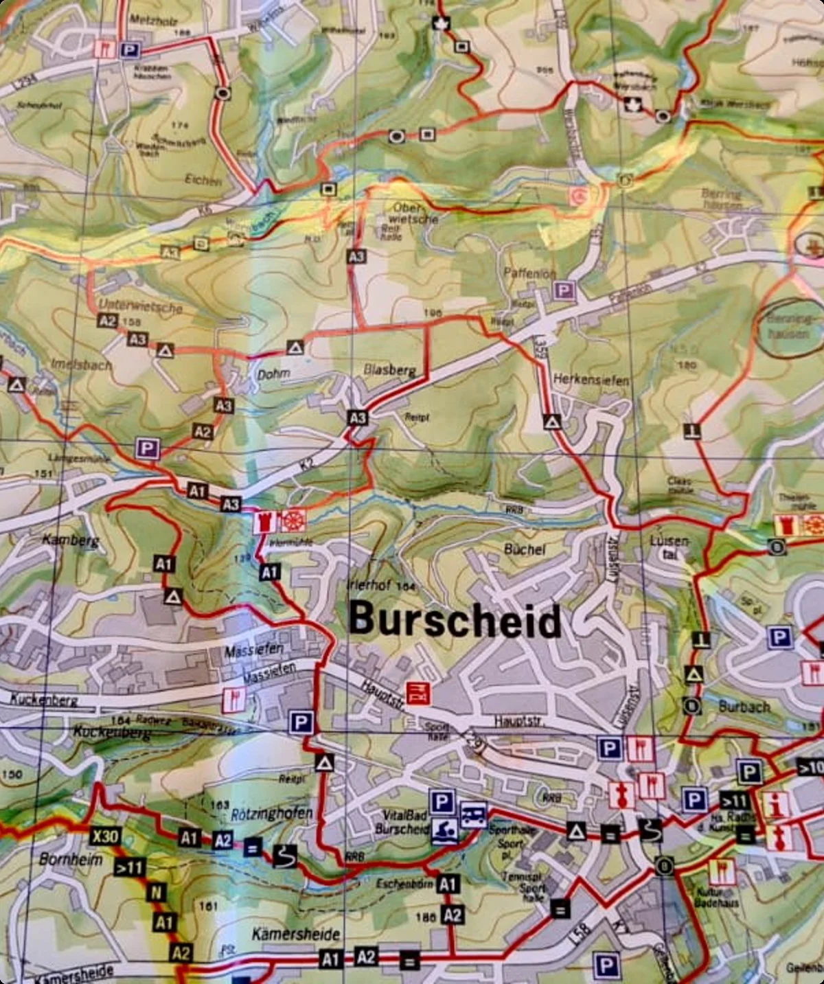 Burscheid Wanderkarte | © Uwe Drath