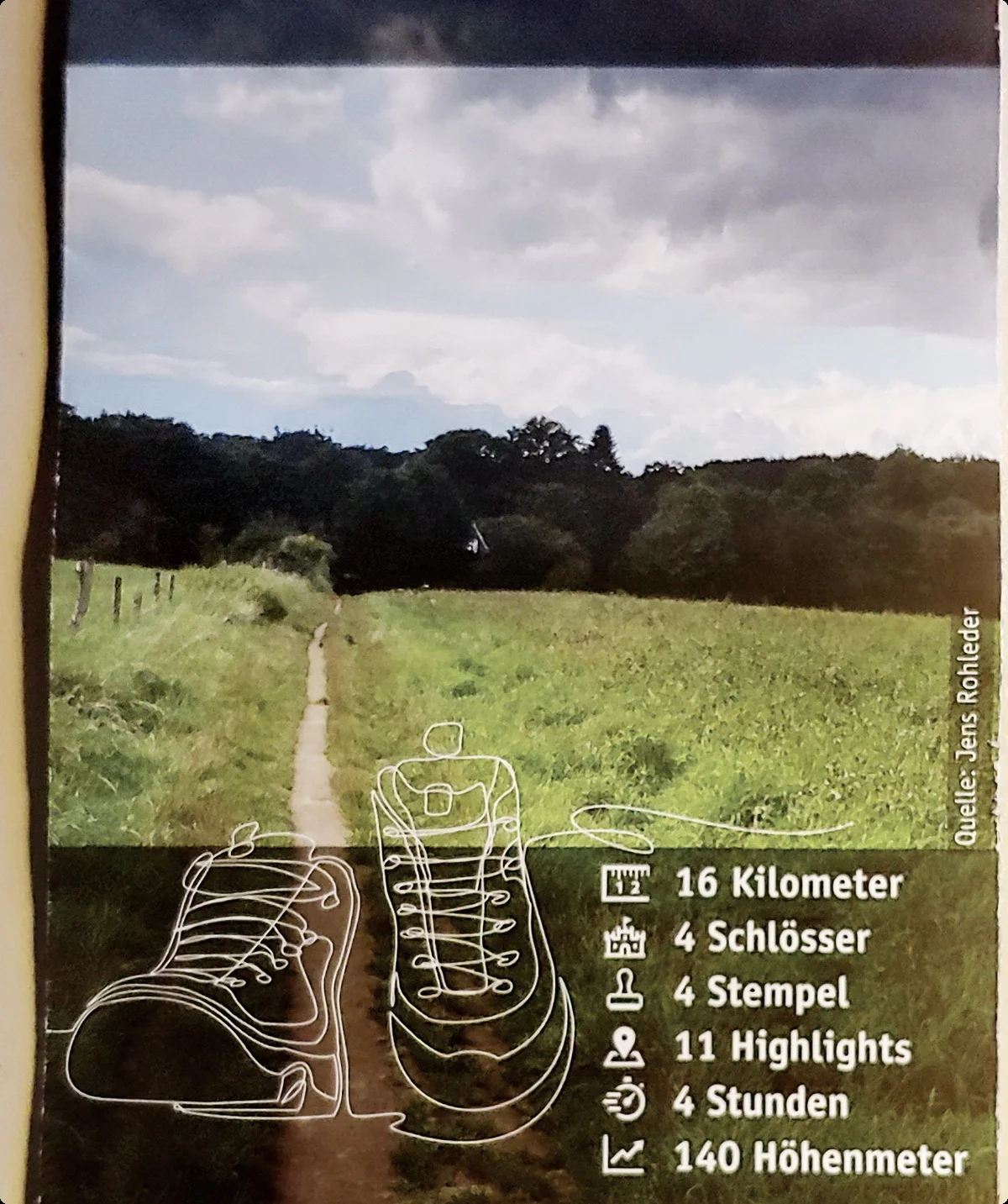 Vier Schlösser Weg Solingen, Wanderkarte | © Uwe Drath